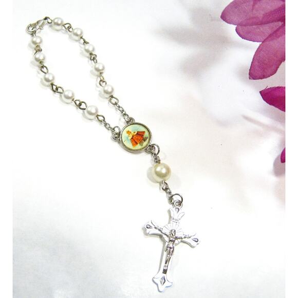 Handmade Car Rearview Mirror Catholic Rosary Christian Religious Prayer Beads - Picture 1 of 4
